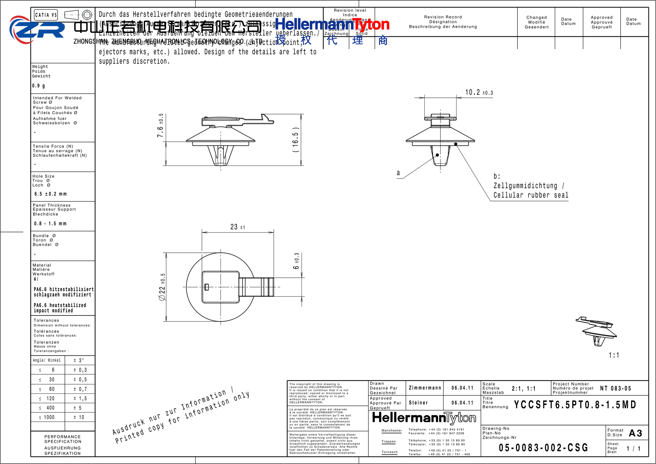 151-00934 YCCSFT6.5PT0.8-1.5MD-PA66HIRHS-BK 产品图纸 Hellermanntyton 授权代理-正若机电